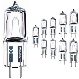 JCD 10PCS G8 Halogen Bulb 20W 120V, Bi-Pin Xenon Light Bulbs, Warm White, Dimmable, for Under Cabinet Puck Lights