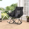 Unisakey Oversized Rocking Camping Chair with Headrest & Cup Holder