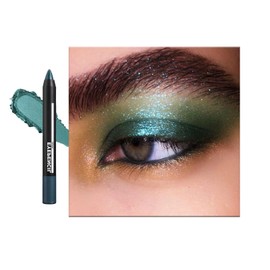 Green Shimmer Eyeshadow Stick, Jungle Green Eye Shadow Pencil, Creamy Metallic Glitter Eye Makeup Crayon, Deep Blue Color Highlight Brightener Pen, Smooth High Pigmented Eyeliner
