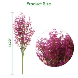 XEOLIAN Artificial Plants, 12 Bundles Outdoor Fake Plants Spring Summer UV Resistant Faux Greenery Shrubs Indoor Outside Porch Garden Patio Window Box Decor (Magenta)
