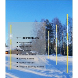MR.Garden Landscape Driveway Markers Snow Stakes 48in Yellow Reflective Rod 5/16in 20Pcs
