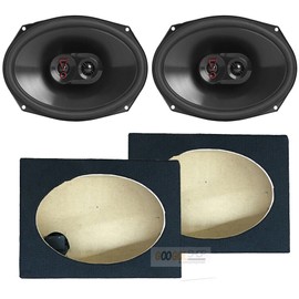 JBL STAGE3 series 3-way Coaxial Car speakers + 6x9"  Black Carpet Speaker Box