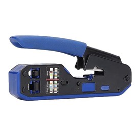 Crimpadora de Cables de Red, Kit de Herramientas de Crimpado RJ45 de Fácil Operación y Alta Eficiencia para Cortar y Pelar Cables