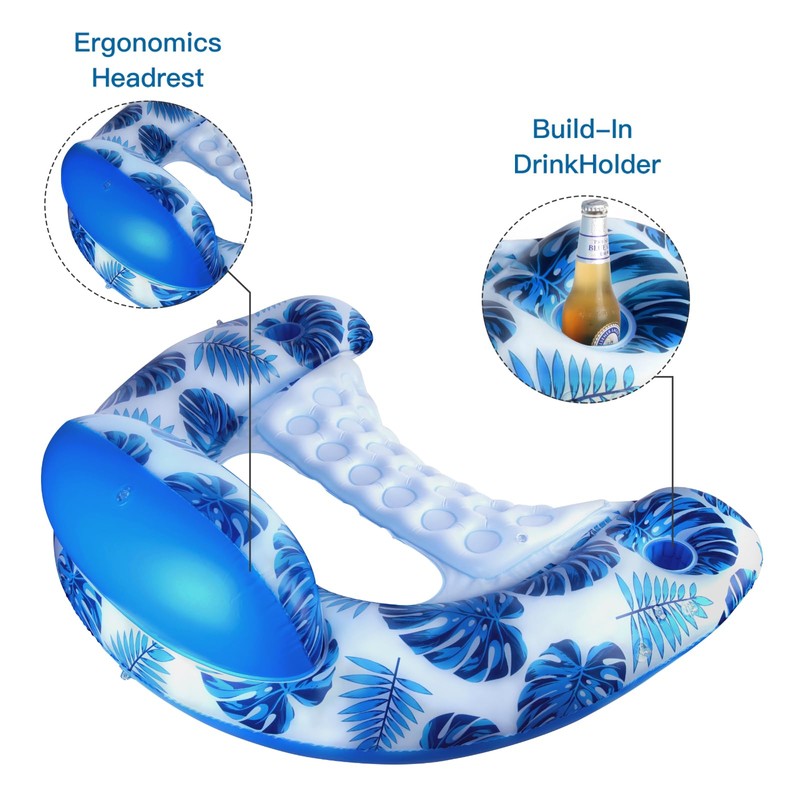 COOLCOOLDEE Pool Float with Canopy,Cup Holder - XL Pool Chair