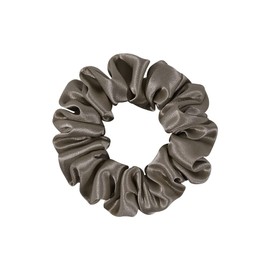 SiL'Amour Silk Hair Rubber Scrunchie Hair Accessories, 22 Momme, 100% Silk, Adult Fashionable, Leaves No Traces, Gentle on Hair, Edge Width 1.2 inches (3 cm) (Deep Gray)
