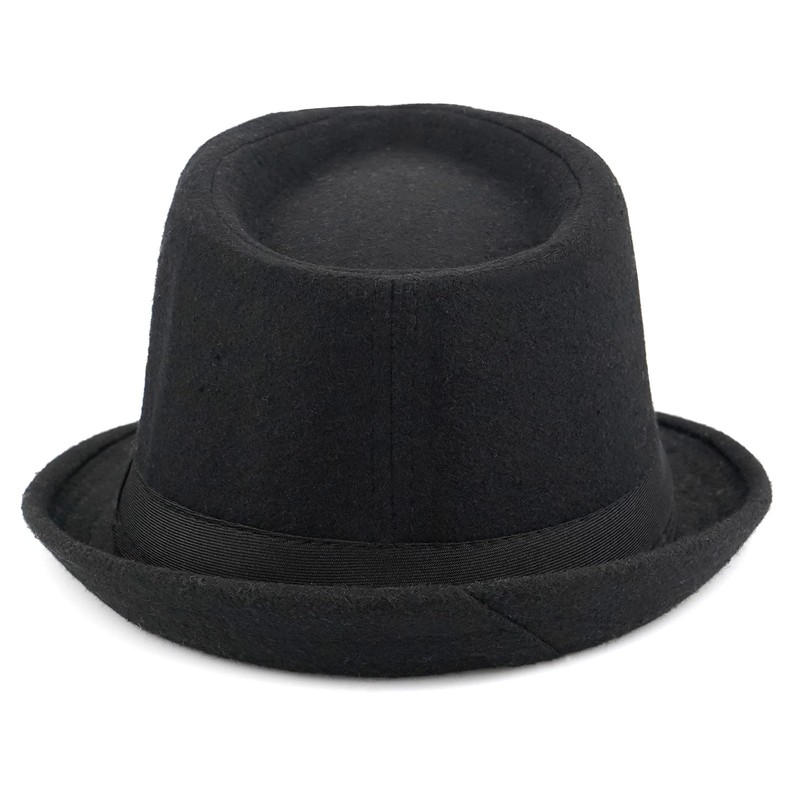 Initlove Mens Fedora Hat Classic Felt Panama Hat Short Brimmed