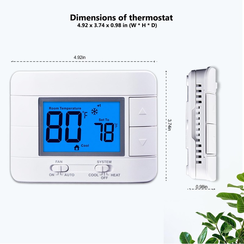Non Programmable Thermostat for Home - Multi Stage 2H/2C, with