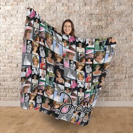 L&S PRINTS Princess Diana - Photo Collage- Memorabilia keepsake - 150 x 150cm Large Fleece Throw Blanket