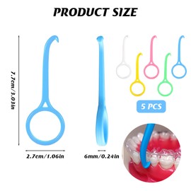 5 Pieces Aligner Removal Tool Kit,Retainer Remover Tools with Invisible Chew and Hook,Multi-Color Invisible Aligner Braces Remover for Tooth Cleaning Oral Care(White,Yellow,Pink,Green,Blue)