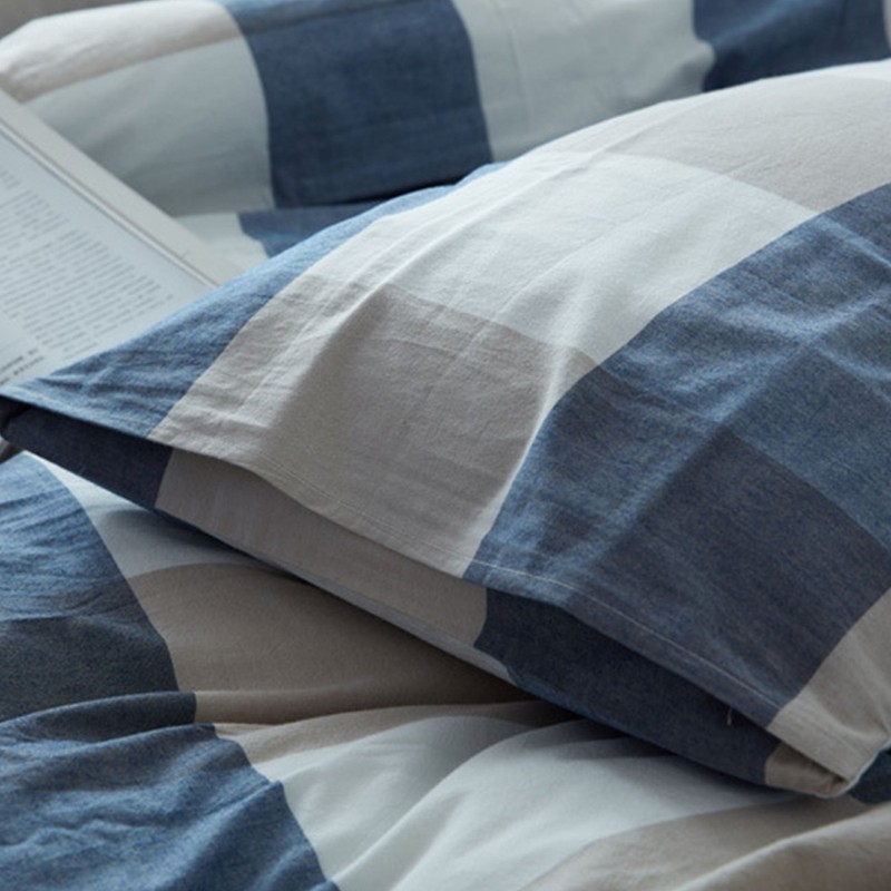 Pillowcase 75x50cm (70x50cm also available) Solid Plaid Pillow Case 8