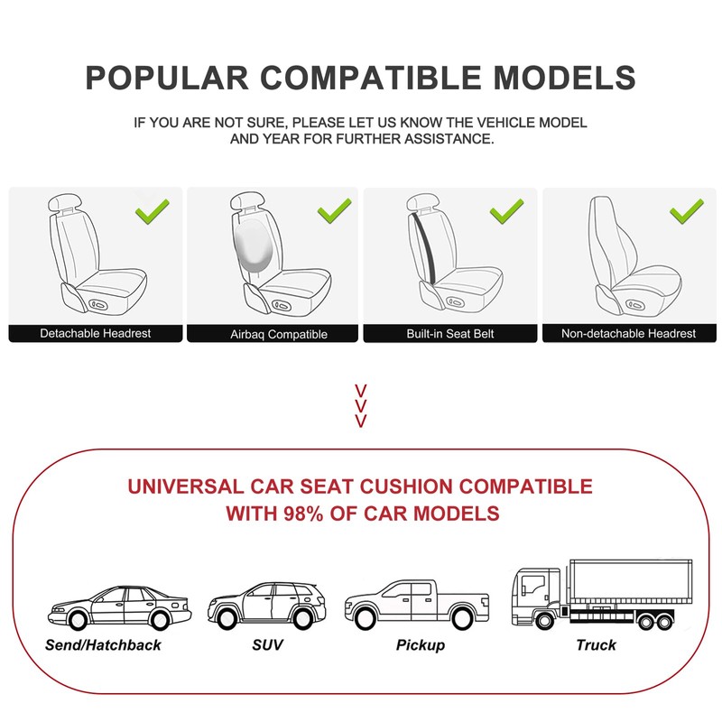 Sanwom 2 Pack Leather Front Car Seat Cover, Anti-Slip and