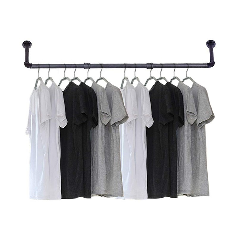 Industrial Pipe Clothing Rack, 30'' Wall Mounted Clothes Garment Rack