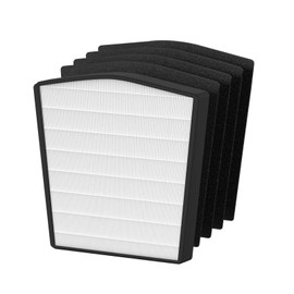 True HEPA Filter Replacement LP-HF550 Filter, Compatible with LivePure Bali Series LP550TH, LP560 Multi-Room Whole House Air Cleaner Purifier, Part Number LP550THP, 1 xHEPA Filter, 4 xCarbon Filte r