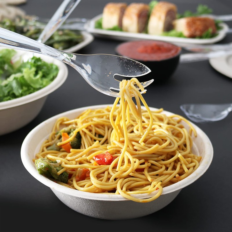HD Disposable Serving Utensils Set (12), 10' Spoons, 6.5' Tongs,