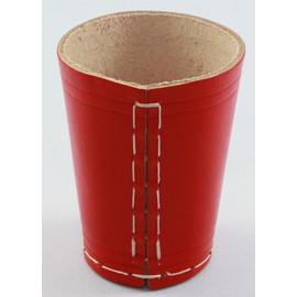 Dice Cup, Leather, Red