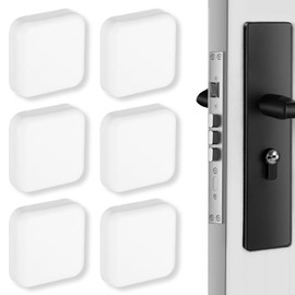 6 Pack Door Stoppers Wall Protector Wall Shield Bumper Guard from Door Knobs Silicone Doors Handle Bumper Self-Adhesive Walls Doors Slamming Silencer Crash Pad for Home ＆ Office Walls White