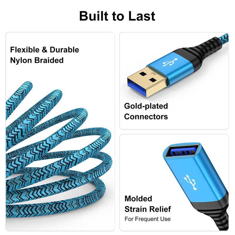 USB Extension Cable, 10FT USB Extender, USB 3.0 Extension Cable,