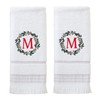 SKL Home Christmas/Winter Wreath Monogram Hand Towel M 2pc Set