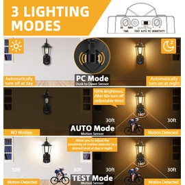 Lamomo Lamomo Motion Sensor Outdoor Lights, Upgrade Dusk to Dawn Exterior Light Fixture Wall Mounted, 100% Anti-Rust Aluminum Waterproof Porch Lights for Patio Front Door Garage