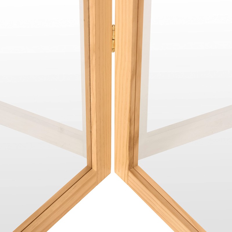 3 ft. Short Clear Plastic Partition Natural 3 Panel