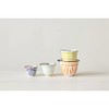 Creative Co-Op Hand Stamped Striped Stoneware Measuring Cups (Set of