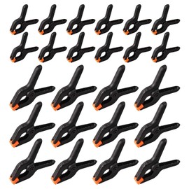 24Pcs Nylon Spring Clamps Mini Clips, Plastic Heavy Duty Grip Clips Set-12pcs 2 inch +12pcs 3 inch Clamps for DIY Projects,Arts,Wood Working Crafts, Muslin Paper Photo Background
