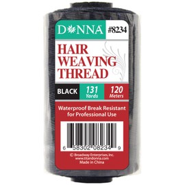 Donna Hair Weaving Thread, Hair Weaving Thread Hair Extension Kit, Weaving Thread for Making Wig Sewing Hair, 1PC 131YD (120M) Black