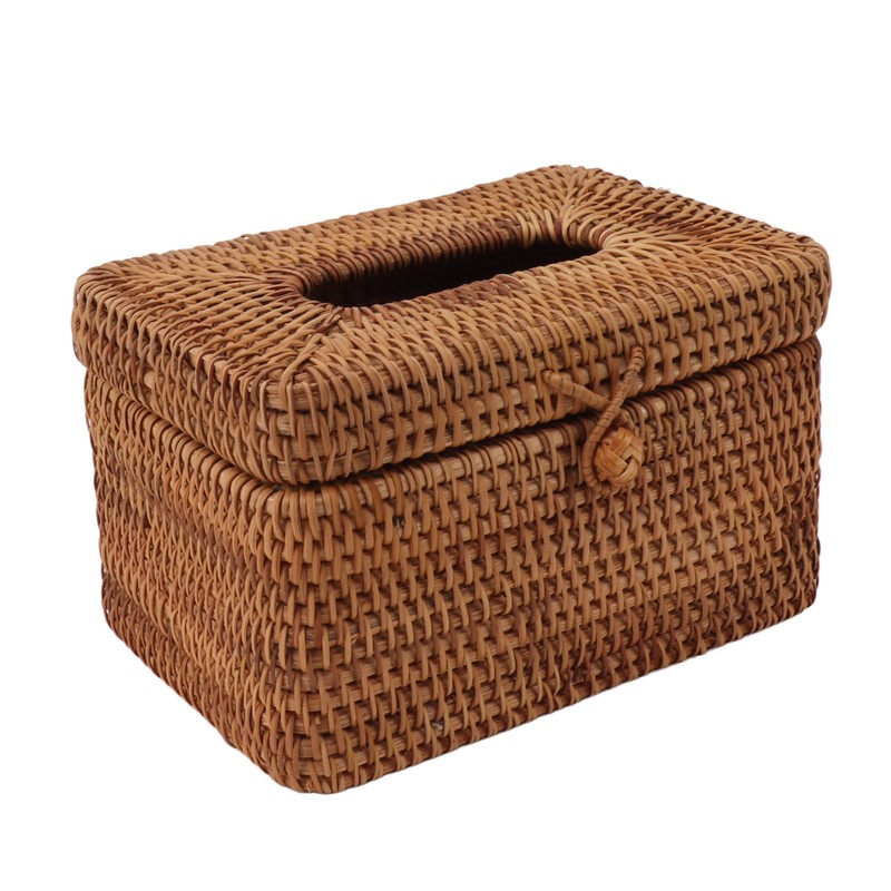 Rectangular Rattan Tissue Box Cover Rattan Woven Tissue Box Holder