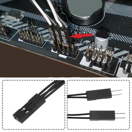 EMSea 8-Piece 2-Pin Single Female to Double Male Du-Pont Jumper Splitter 2.54 mm Tinned Copper with Power+/Power SW/Reset SW or PC Motherboard Power LED Computer Switch for