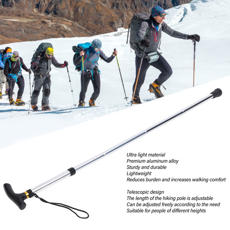 Telescopic Walking Stick Thicken Lightweight Aluminium Alloy Foldable Adjustable Hiking
