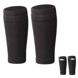 Black Football Shin Pad Sleeves with Pocket Holding Shin Pads, Mesh Breathable Design Shins Pad Sleeve, Soccer Shins Guards for Football Games Beginner