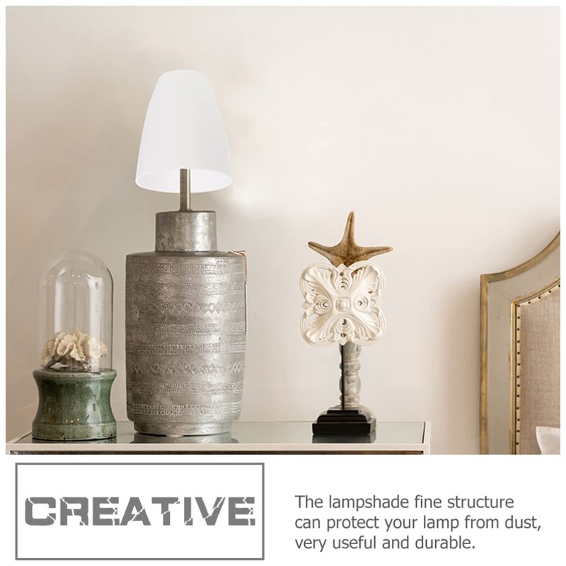 Yardwe Plastic Lampshade Replacement: 6 Pieces Flat Head White Plastic