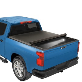 JDMSPEED Soft Roll Up 6.8FT(81.6in) Truck Bed Tonneau Cover Compatible with 2019-2022 Chevy Silverado GMC Sierra 1500, Truck Bed Cover with LED Light and 118 inch Waterproof Strips