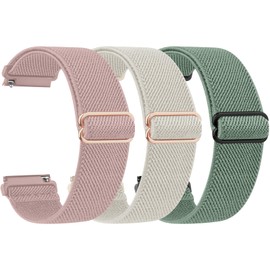 Meliya Veryfit Smart Watch Bands, 22mm Watchbands for IDW13 IDW16 IDW19 IDW26 IDW28 Smartwatch, Stretch Elastic Nylon Watch Straps Replacement Wristband for Veryfit (Starlight+Pink+Green)