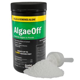 CrystalClear AlgaeOff Pond & Water Garden Scum Cleaner, Waterfall & Rock Slime Remover, String Algae Killer, Green Stain Treatment, EPA Registered Algaecide, Plant, Koi Fish, Bird & Pet Safe, 2.5 lb