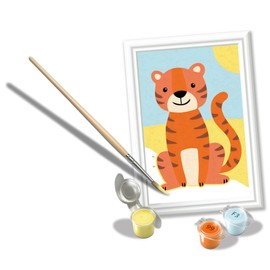 Ravensburger CreArt: Tigre Giocoso – Dipingere con i Numeri Bambini 7+ Anni, Kit Pittura con Pennello e Colori Inclusi, Cornice Inclusa, 13,20 x 9,50 cm, Idee Regalo