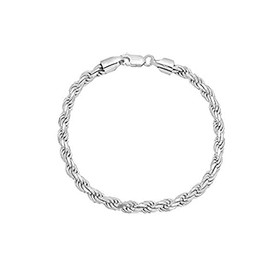 925 sterling silver necklace Diamond Cut Rope Chain Necklace, 5MM, 6MM, 7.5MM ,8.5MM- Mens Rope Chain, Sterling Silver Rope Chain Necklace For Men, Mens Rope Chain Bracelet,silver necklace made in italy