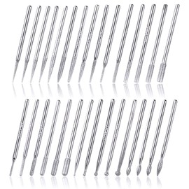 HaoTrade 30 Pieces Diamond Grinding Bit Set, 2.35mm Diamond Burr Bits Titanium-Coated Rotary Bits for Grinding Polishing Stone Carving Wood/Jewelry Ceramics