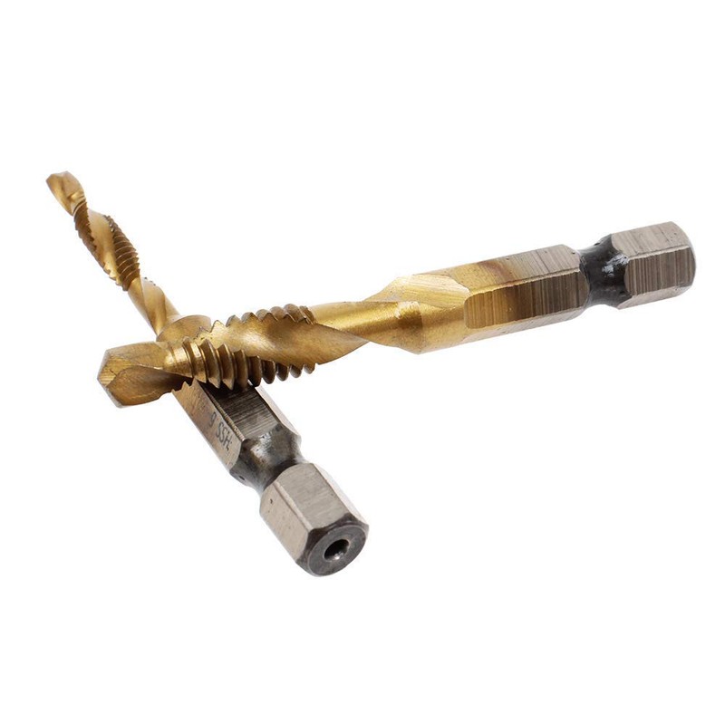 AUTOTOOLHOME 6 Pack Titanium Combination Drill Tap Bit Set Screw
