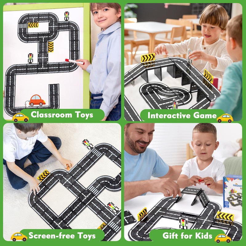 Magnetic Tiles Road Expansion Set for 3+ Year Old Boys