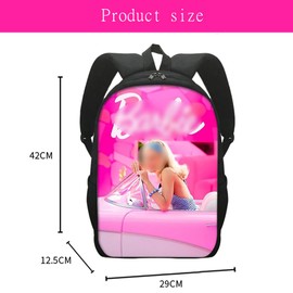 Simmpu Pink Girls' Backpack, Cartoon Princess Children's Backpacks, Princess Backpack for School, Adjustable Canvas Nursery Book Bags for Children Girls Gift, b