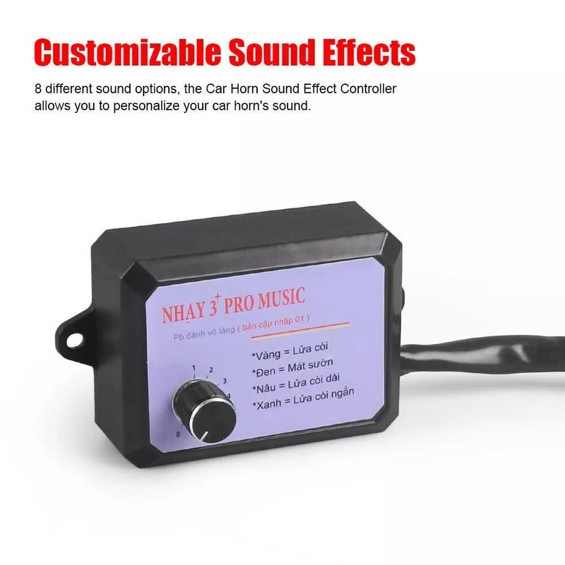 Nhay 3+ Pro Music Rapid Horn Relay 12V-24V（8Tones) Compatible With