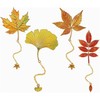 4 PCS Golden Fallen Leaves Bookmark, Metal Maple Plalnt Leaf with Chain Page Marker, Aesthetic Accessories for Women Book Lovers Writers Readers