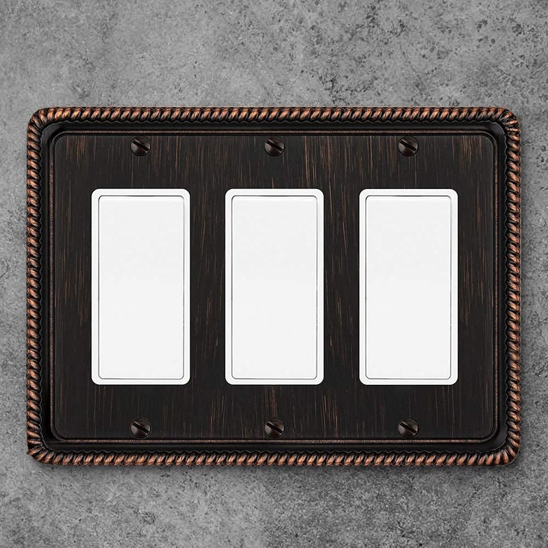 Rope Edge Decorative Wall Plate Switch Plate Outlet Cover (Triple