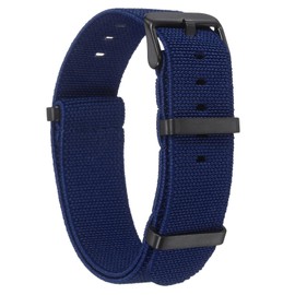 sourcing map Elastic Nylon Watch Band 20mm One-Piece French Watch Strap Waterproof Replacement Wristwatch Strap with Black Buckle for Men Women, Blue
