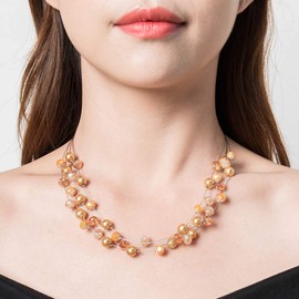 Layered Choker Freshwater Pearl Necklace - Fashion Jewelry Necklace Gifts For Women, Pearl