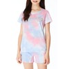 Tebbis Girls Sleepover Matching Pajamas Summer Tie Dye Glitter PJS