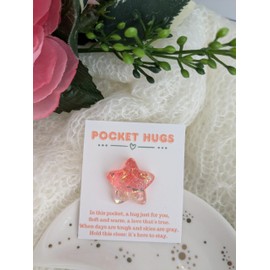 Red Glitter Star Pocket Hug Gift, Long Distance Relationship Gift, Tween Girl Gift, Christmas Stocking Stuffer, Birthday Party Lootbag Favor, Teenage Girl Gift, Gift for Girlfriend