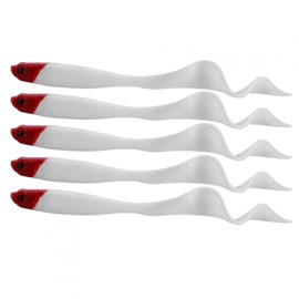Tail Fishing Lure Soft Fishing Lure PVC Artificial Soft Fishing Lure Lifelike Worm Bait for Fishing Accessories (Red Head)
