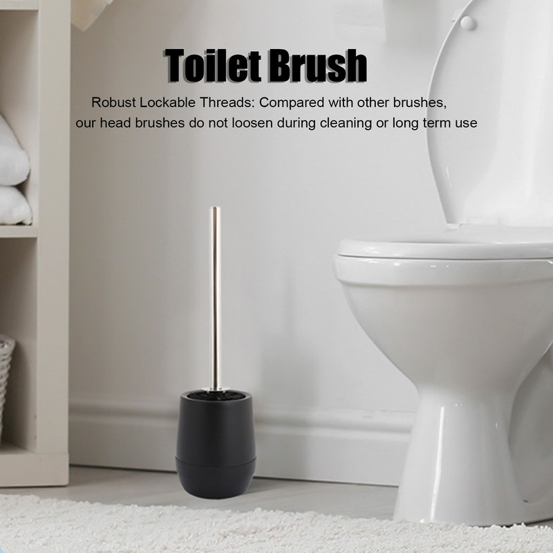 2Pcs Toilet Brush Robust Lockable Threads Efficient Safe Durable Material